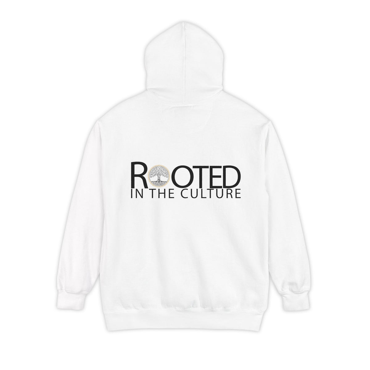 Rooted in the Culture® Unisex Signature Logo Hoodie – White/Black & Gold