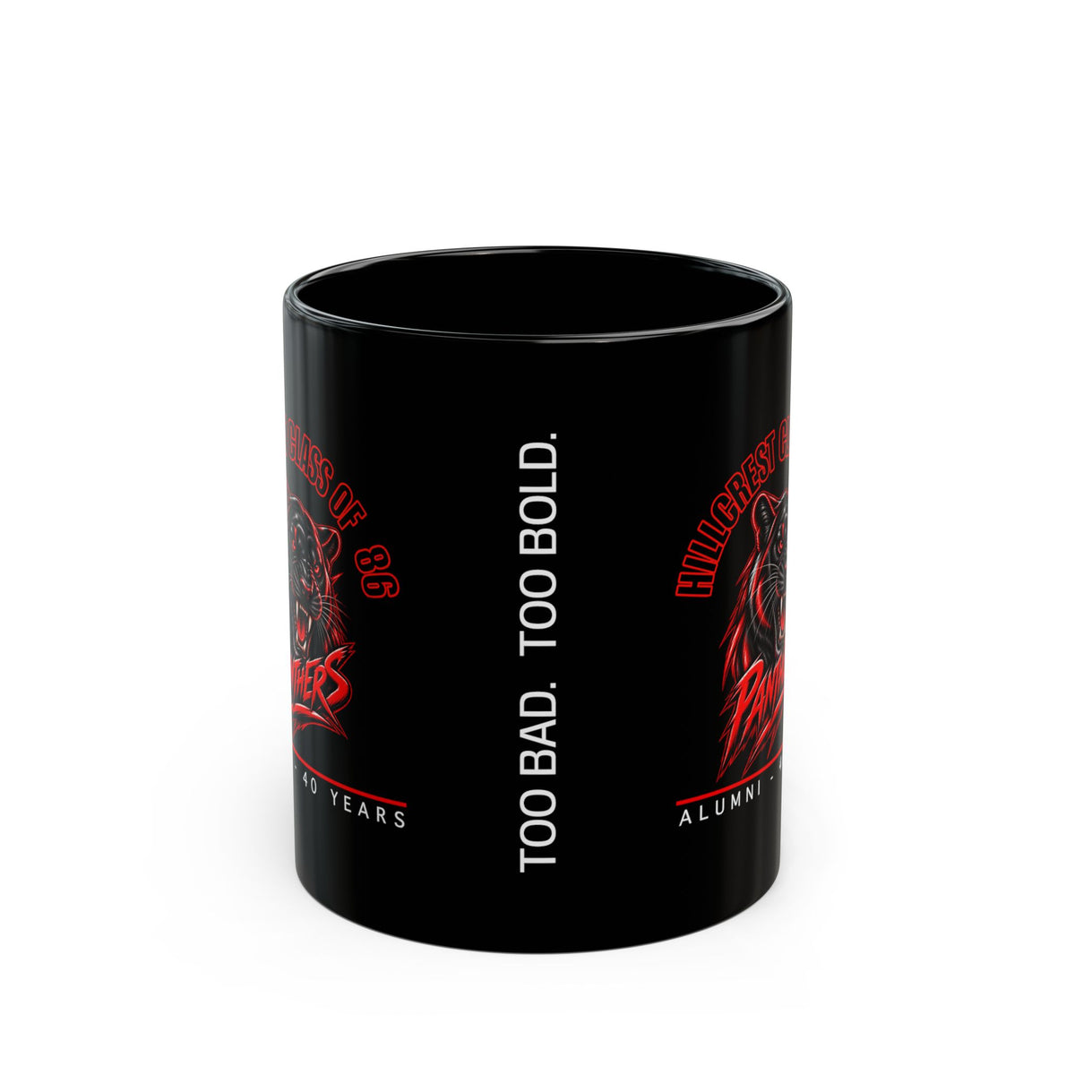 Hillcrest Panthers Class of ’86 Alumni Black Mug — 40 Year Reunion