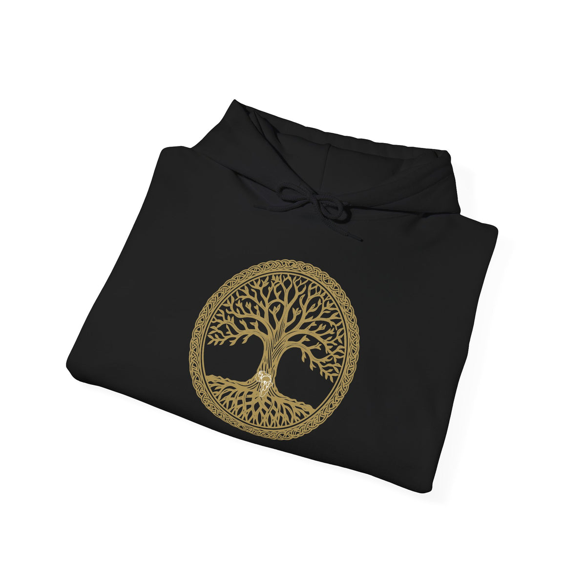 Rooted in the Culture® Unisex Signature Logo Hoodie – Black/Gold