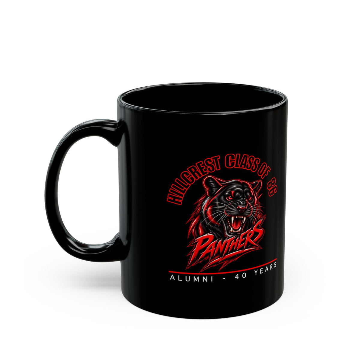 Hillcrest Panthers Class of ’86 Alumni Black Mug — 40 Year Reunion