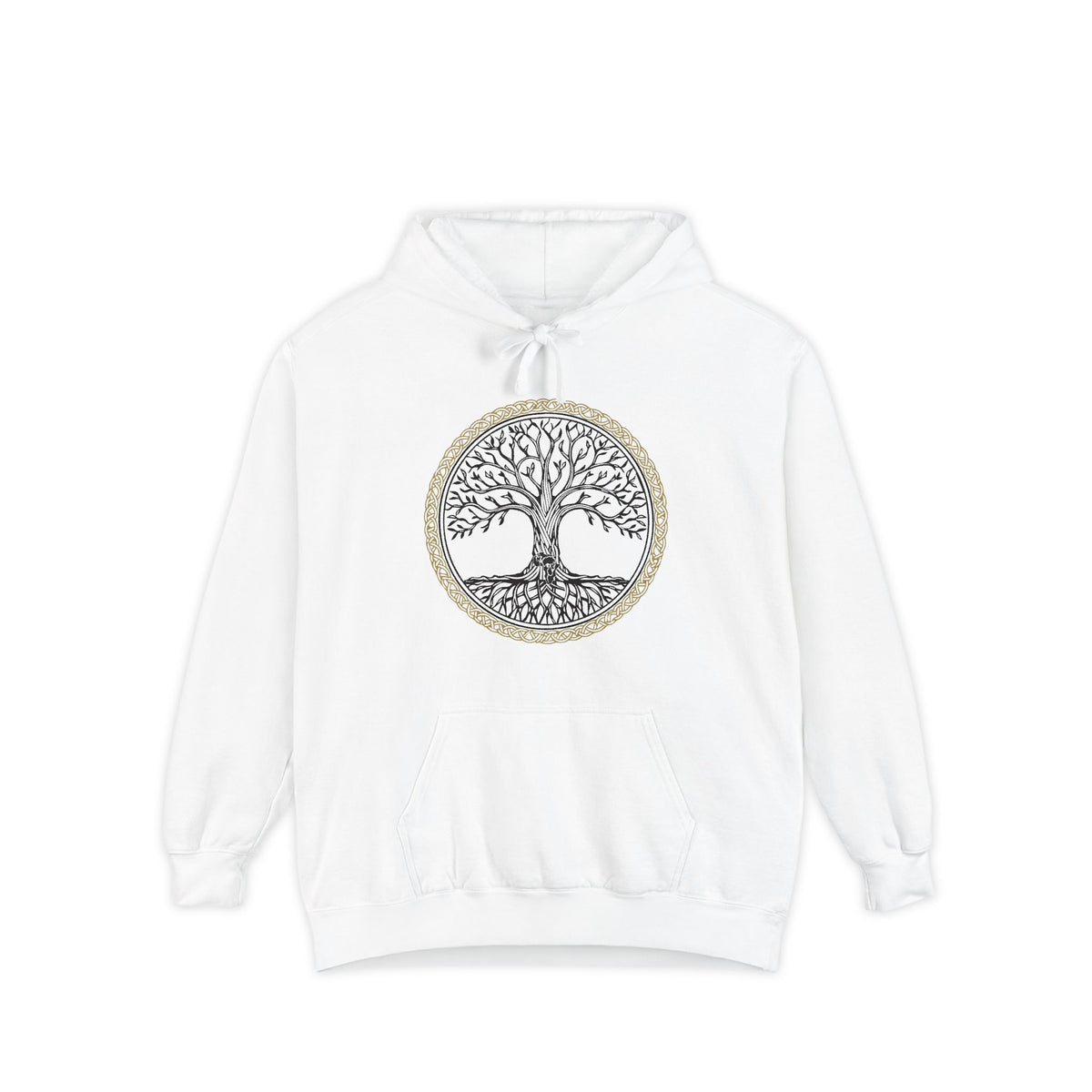 Rooted in the Culture® Unisex Signature Logo Hoodie – White/Black & Gold