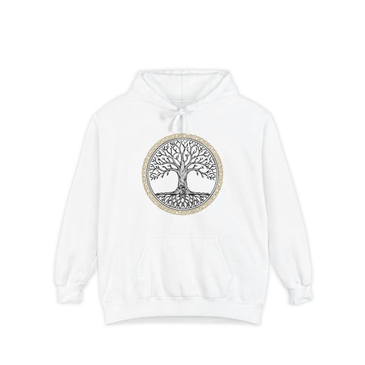 Rooted in the Culture® Unisex Signature Logo Hoodie – White/Black & Gold