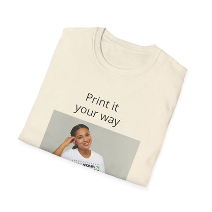 Custom Print T-Shirt — "Print it your way" Minimalist Design