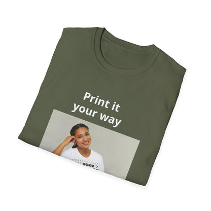 Custom Print T-Shirt — "Print it your way" Minimalist Design