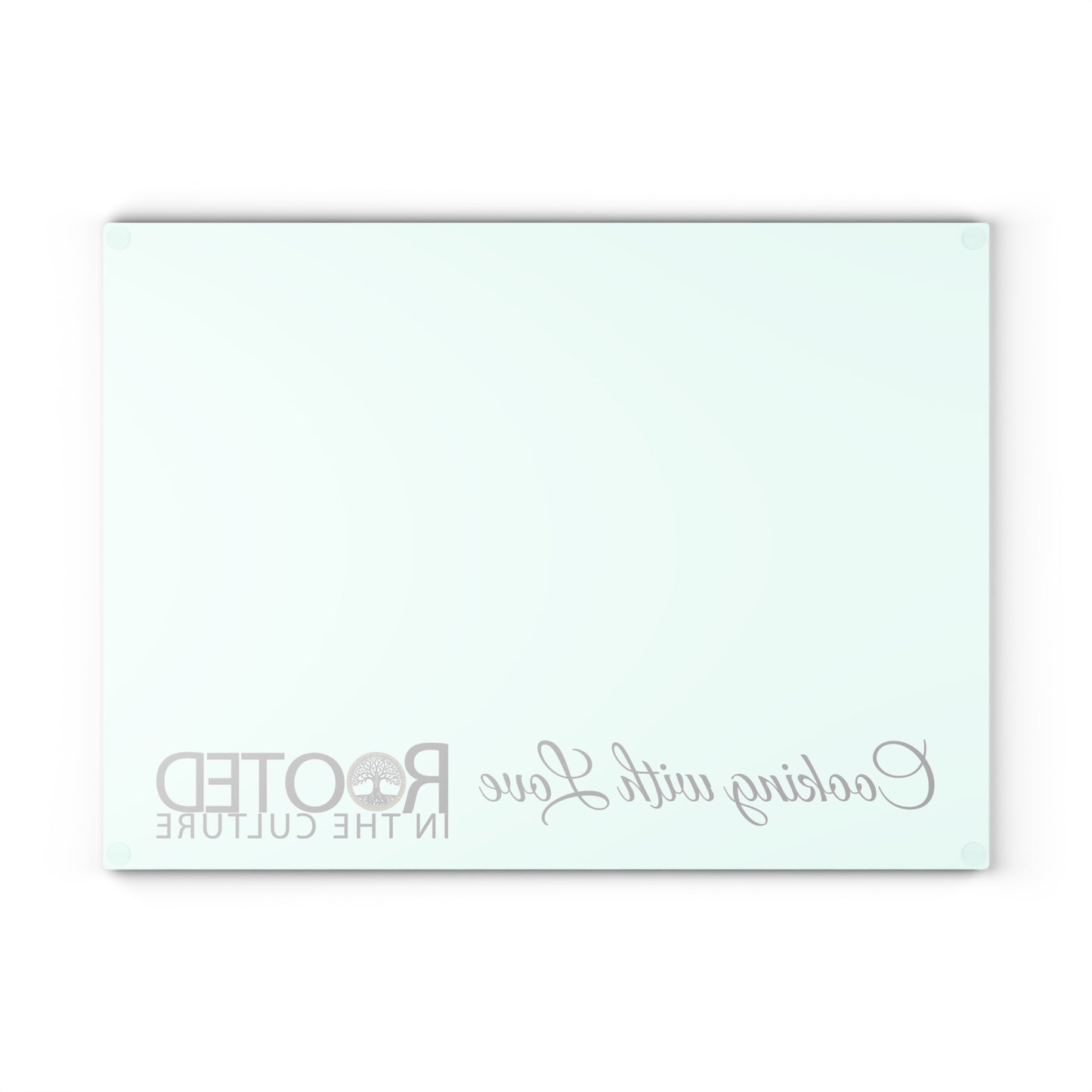 Rooted in the Culture Cooking with Love Glass Cutting Board | Rooted in the Culture