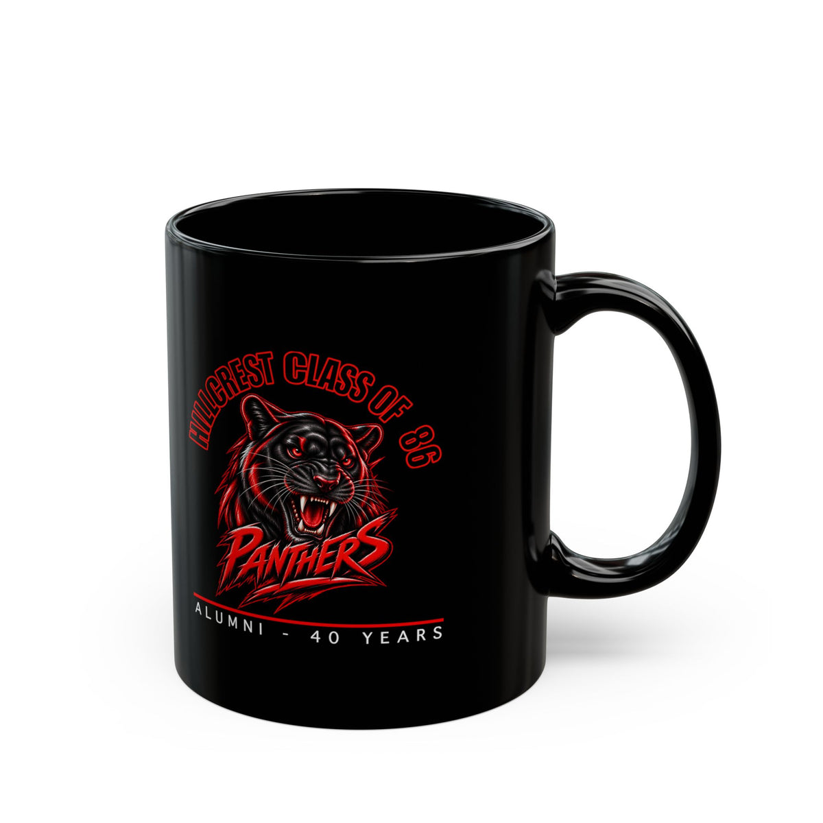 Hillcrest Panthers Class of ’86 Alumni Black Mug — 40 Year Reunion