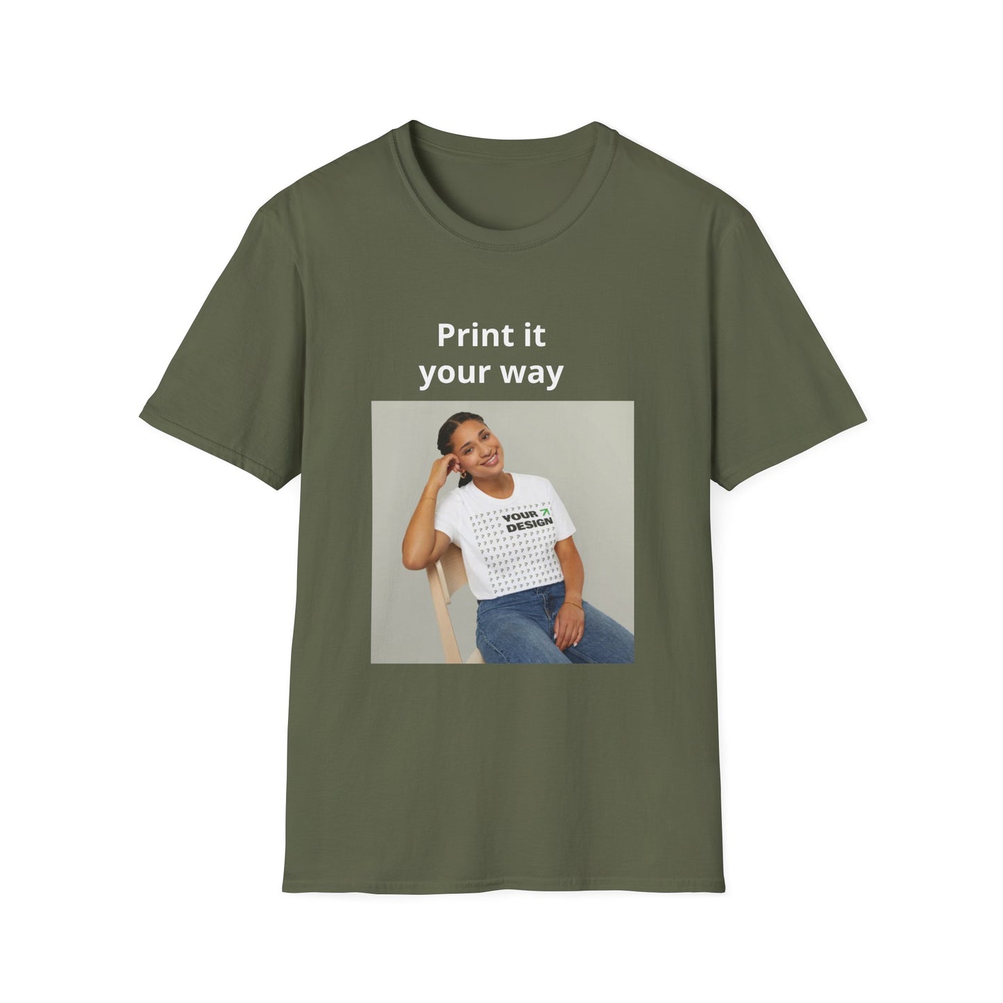 Custom Print T-Shirt — "Print it your way" Minimalist Design