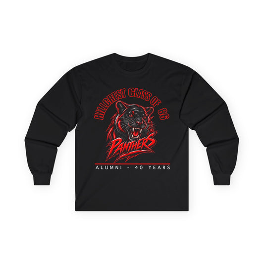 Hillcrest Panthers Alumni Class of '86 Long Sleeve Tee — 40 Year Reunion Shirt