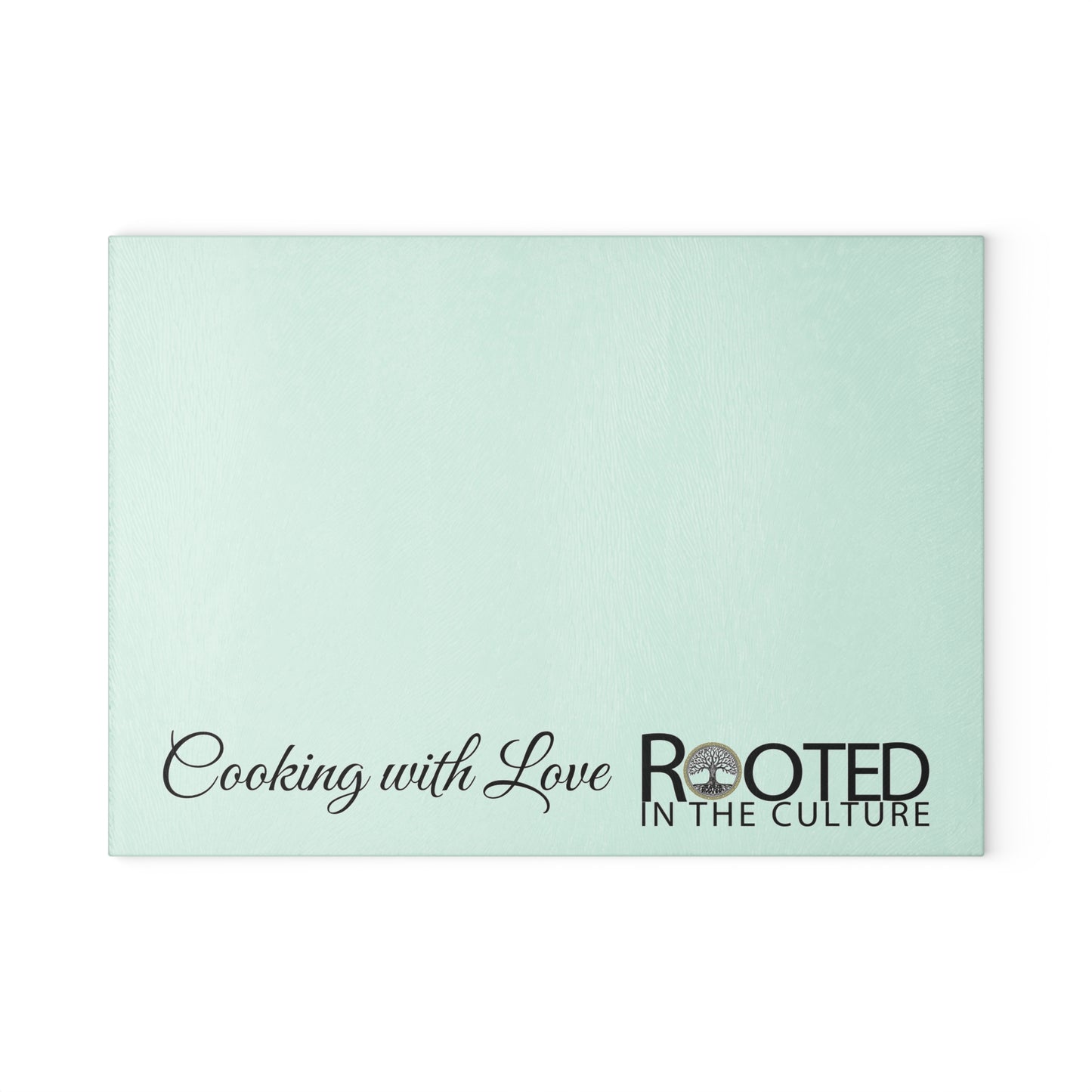 Rooted in the Culture Cooking with Love Glass Cutting Board | Rooted in the Culture
