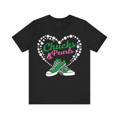 Chucks & Pearls - Green & Pink AKA Tee