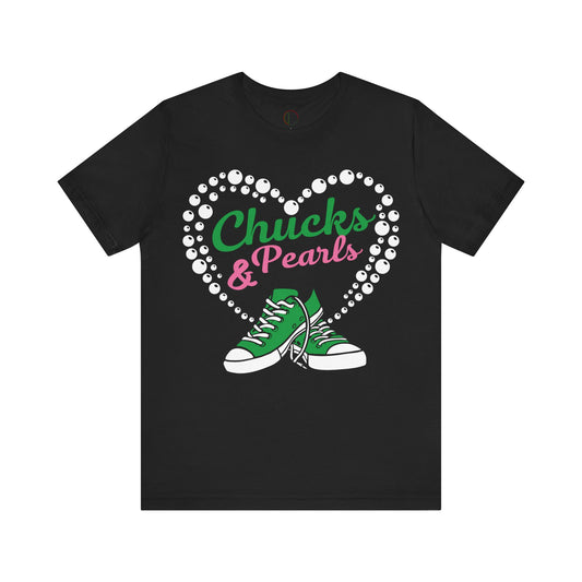 Chucks & Pearls - Green & Pink AKA Tee