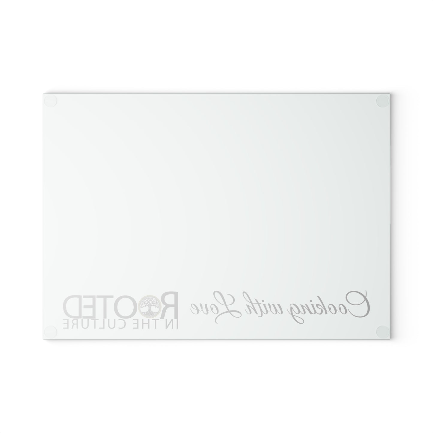 Rooted in the Culture Cooking with Love Glass Cutting Board | Rooted in the Culture