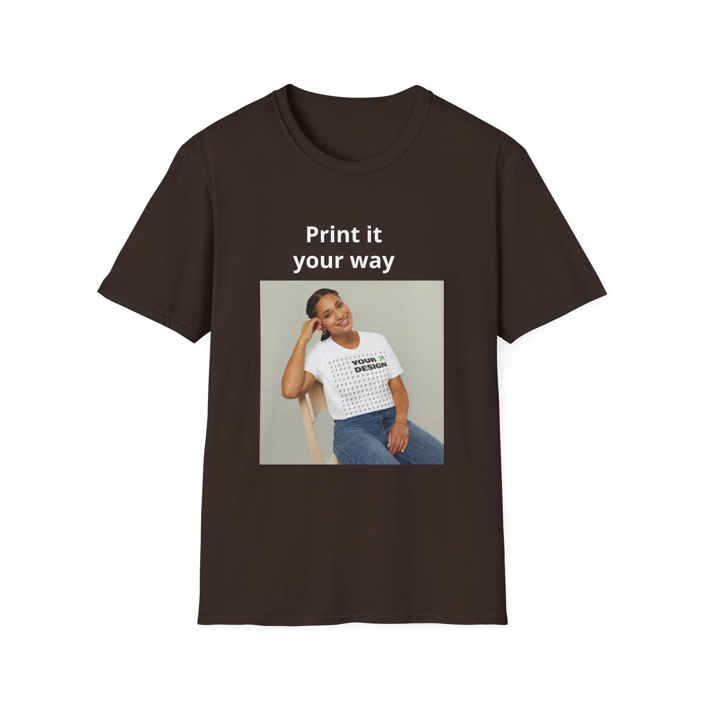 Custom Print T-Shirt — "Print it your way" Minimalist Design