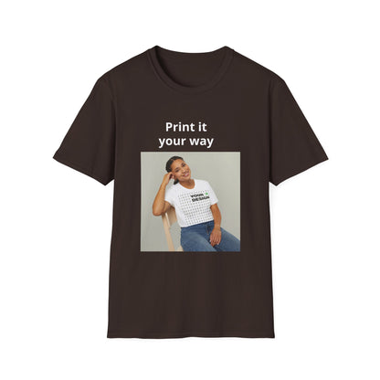 Custom Print T-Shirt — "Print it your way" Minimalist Design