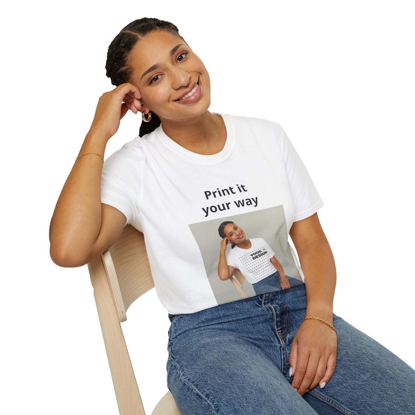 Custom Print T-Shirt — "Print it your way" Minimalist Design