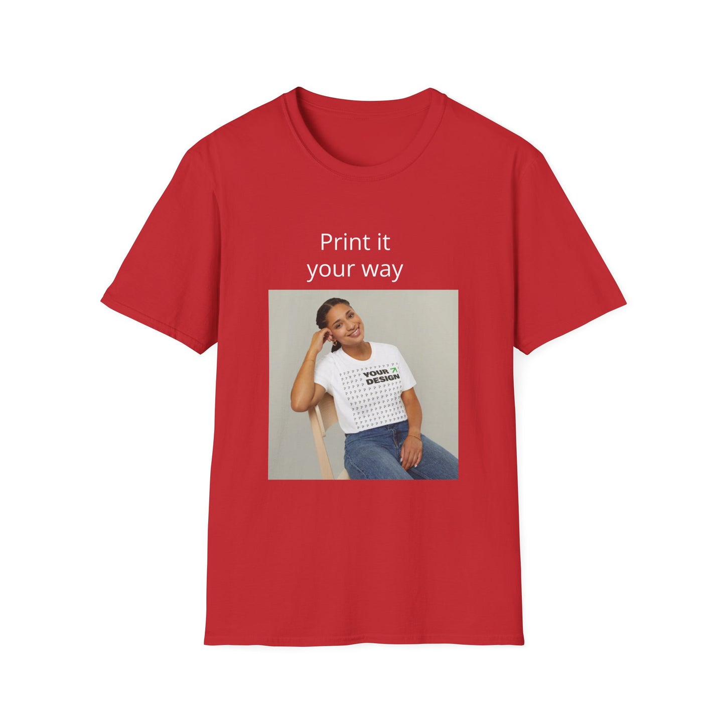 Custom Print T-Shirt — "Print it your way" Minimalist Design