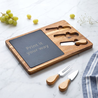 Engraved Tree of Life Charcuterie Board with Cheese Knife Set