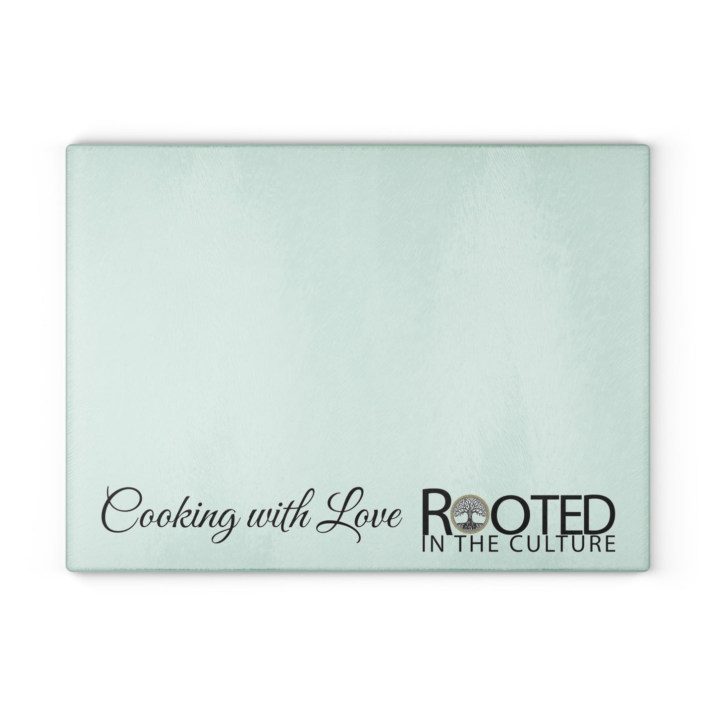 Rooted in the Culture Cooking with Love Glass Cutting Board | Rooted in the Culture